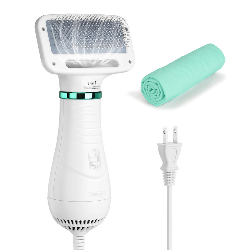 OWNPETS 2 In 1 Pet Hair Dryer Pet Care Portable Grooming Slicker Brush